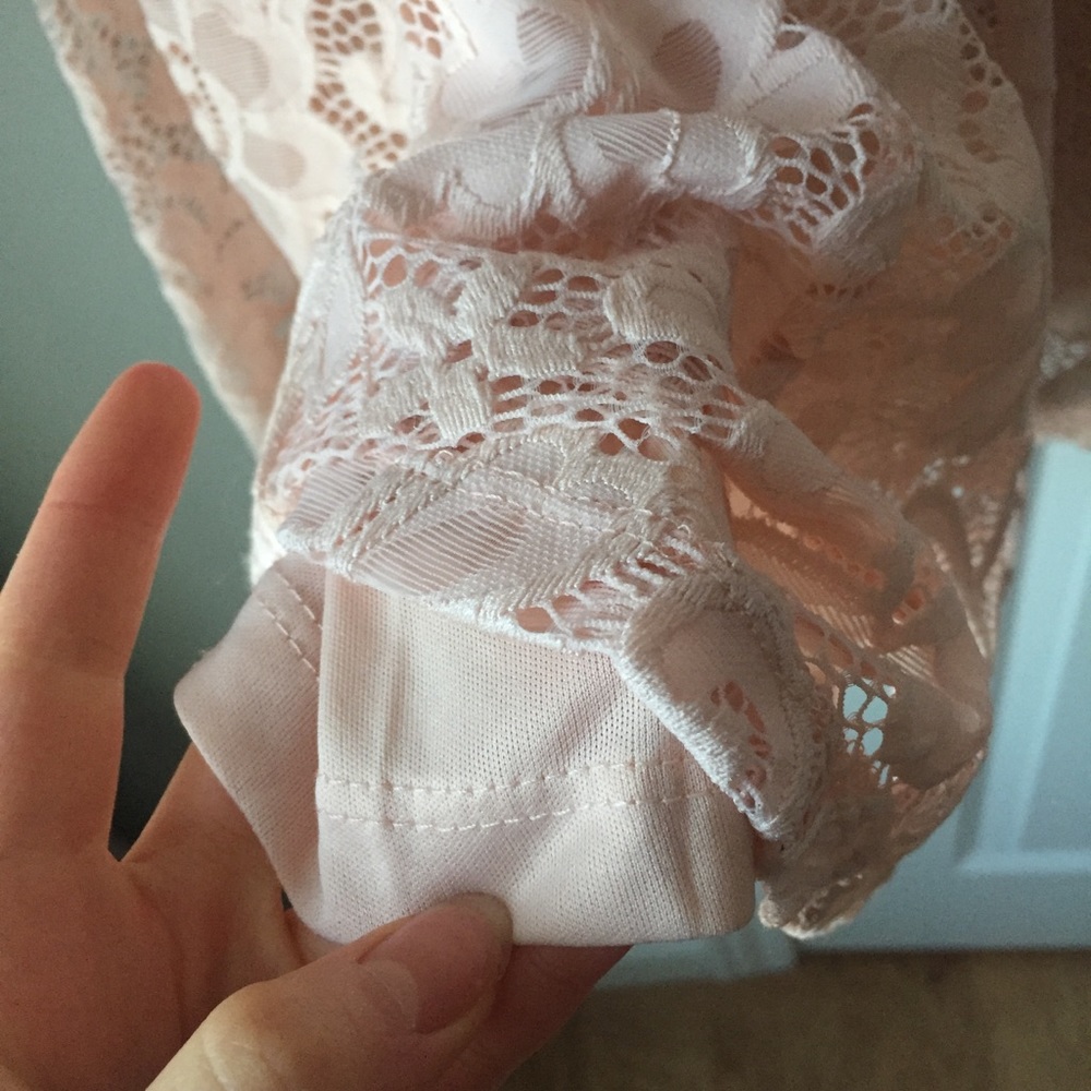 NWOT beautiful blush lace lined dress - Picture 5 of 6